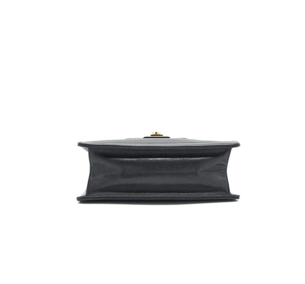 CHANEL VINTAGE KELLY FLAP BAG WITH LONG STRAP BLACK 24K GHW - Image 5
