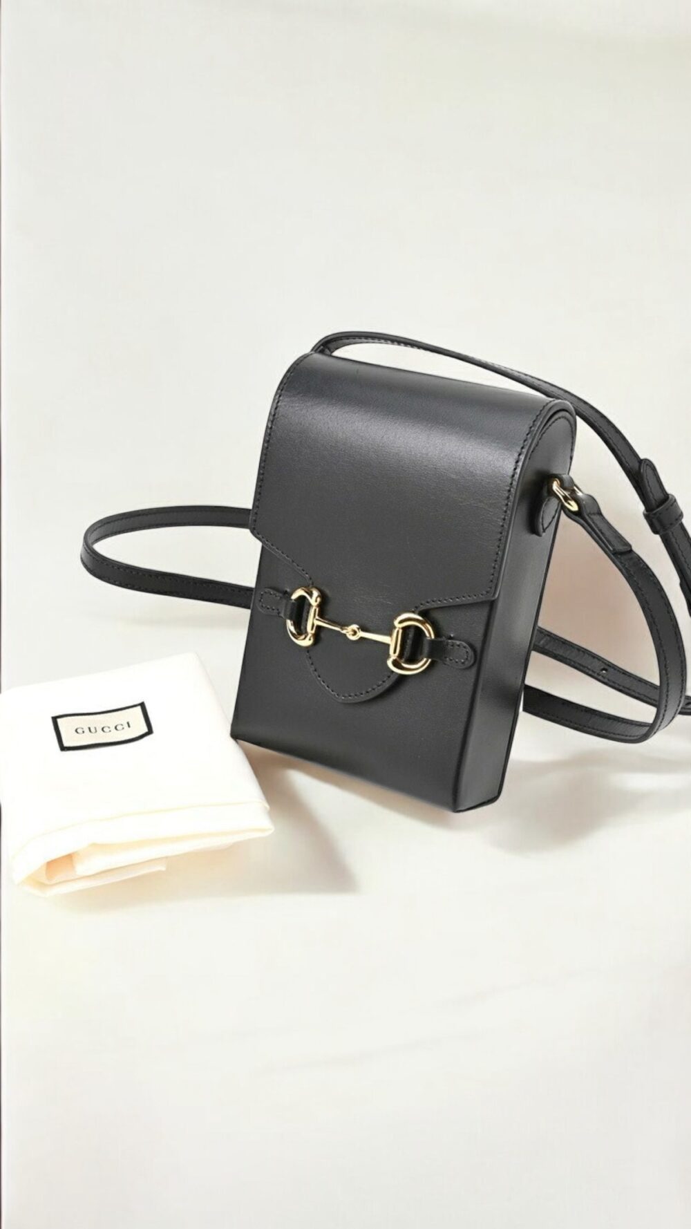 Gucci Horsebit 1955 Flap Leather Shoulder Bag Black - Image 2