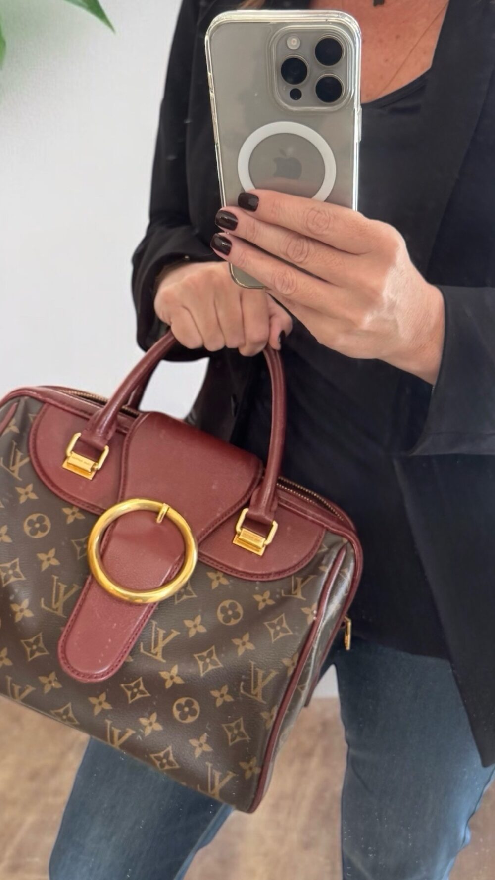 L V Bordeaux Monogram Golden Arrow Speedy Bag - Image 2