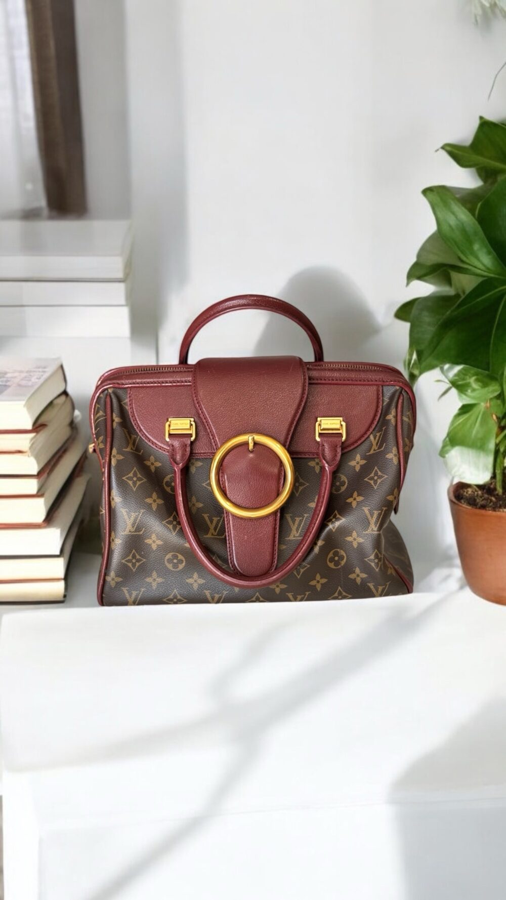 L V Bordeaux Monogram Golden Arrow Speedy Bag