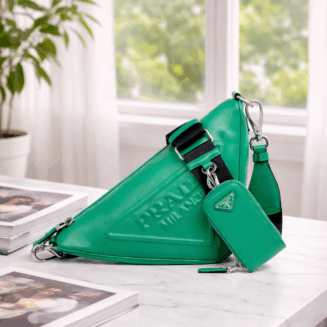 Prada Triangle Leather Shoulder Bag