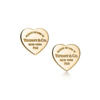 Brinco Heart Tag Stud Earrings
in Yellow Gold, Mini