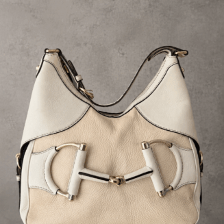 Gucci Leather Web Horsebit Heritage Hobo shoulder bag.