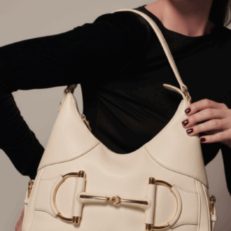 Gucci Leather Web Horsebit Heritage Hobo shoulder bag.