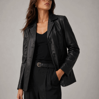 Blazer em couro DKNY