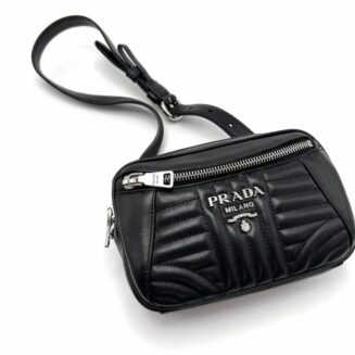 Soft Calfskin Diagramme Belt Bag Black