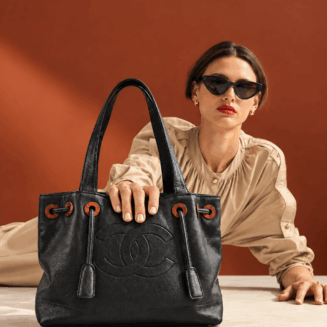 Bolsa Tote small Drawstring Chanel CC Caviar vintage